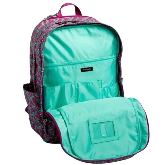 VERA BRADLEY Lighten Up Backpack Ditsy Dot Floral Pink Teal School Travel main image 14